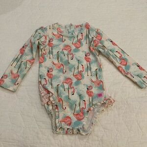 Ruffle Butts Toddler Bathing Suit - Flamingo